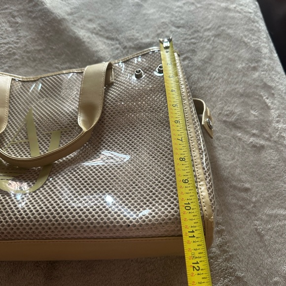 Armani Jeans Tan Mesh Tote with AJ Logo - Picture 11 of 16